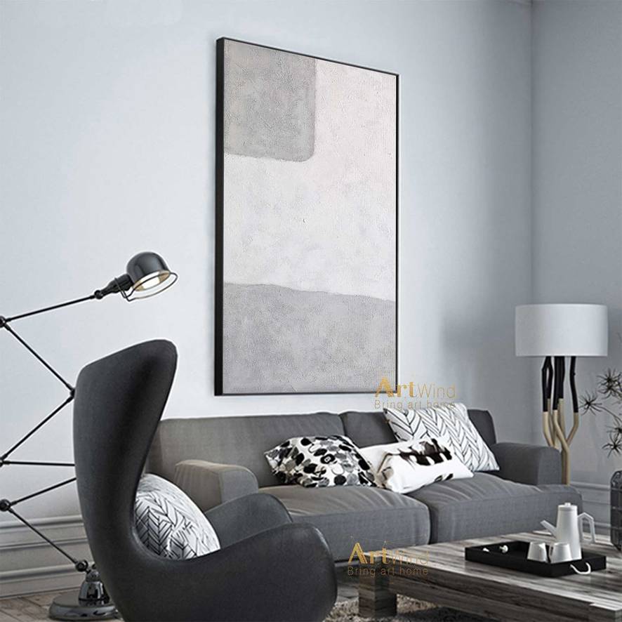Grey Original Handmade Textured Abstract Canvas Artwork BDO30